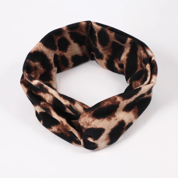 4 BOHO CHEETAH HEADBANDS w/ BUTTONS - Picture 5 of 13